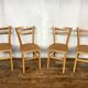 Série 4 chaises en bois troquet bistrot 1950