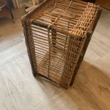 Large basket, rattan basket, old wicker linen basket