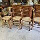 Series of 4 louis philippe walnut chairs with canning