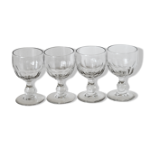 4 old glasses with faceted sides XIXth