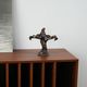 Brass female figurine in Art Deco style with floral motifs, European decorative art