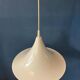 Vintage white glossy suspension Space Age "witch hat"