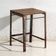 Vintage industrial stool made of pine wood and iron – Central Europe, around 1950