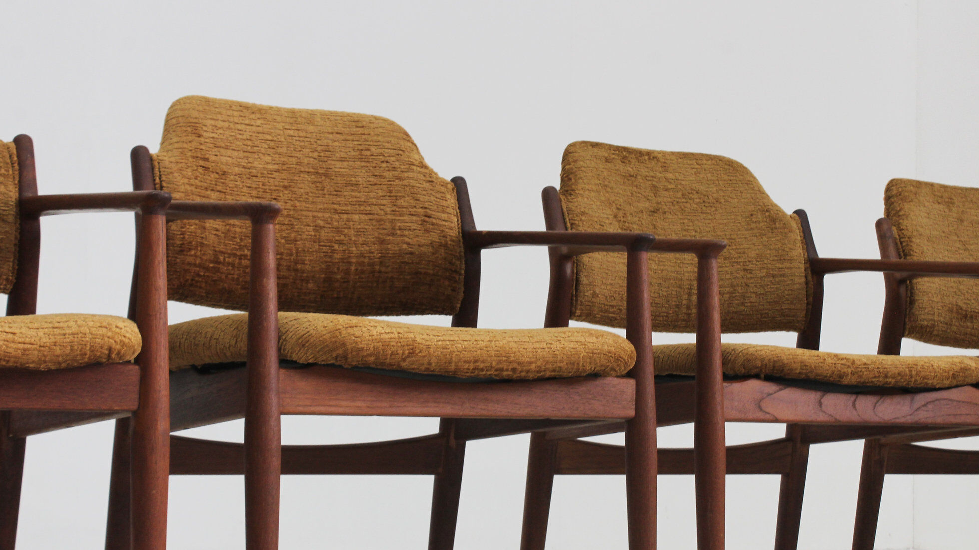 Vintage Danish teak dining room chairs model 62a by Arne Vodder for Sibast