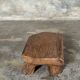 Small stool, teak footrest with short cut corners.