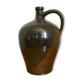 Brown enamelled sandstone canister