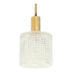 Mid-Century Scandinavian Crystal Glass & Brass Ceiling Light by Fagerlund