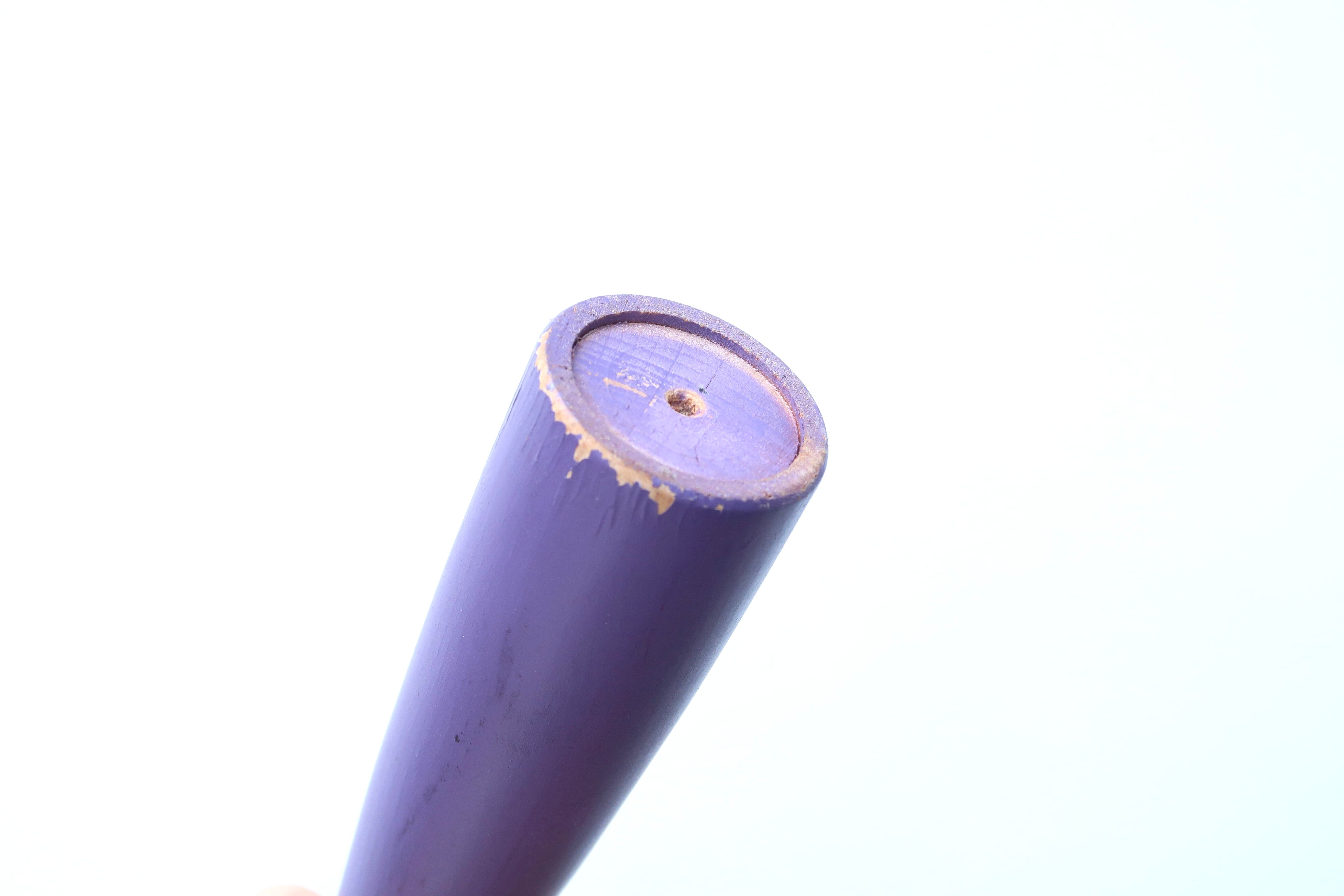 Vintage Scandinavian purple wooden candle holder