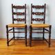 Pair of old turned wood chairs