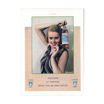 Affiche vintage années 30  Cognac Martell 30x40cm