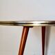 Vintage tripod side table, marquetry diamond top – 50/60