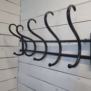 Antique coat rack in curved wood 5 hooks