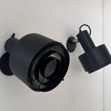 Pair of vintage Louis Poulsen wall lights, black lacquered metal, Denmark 1970s