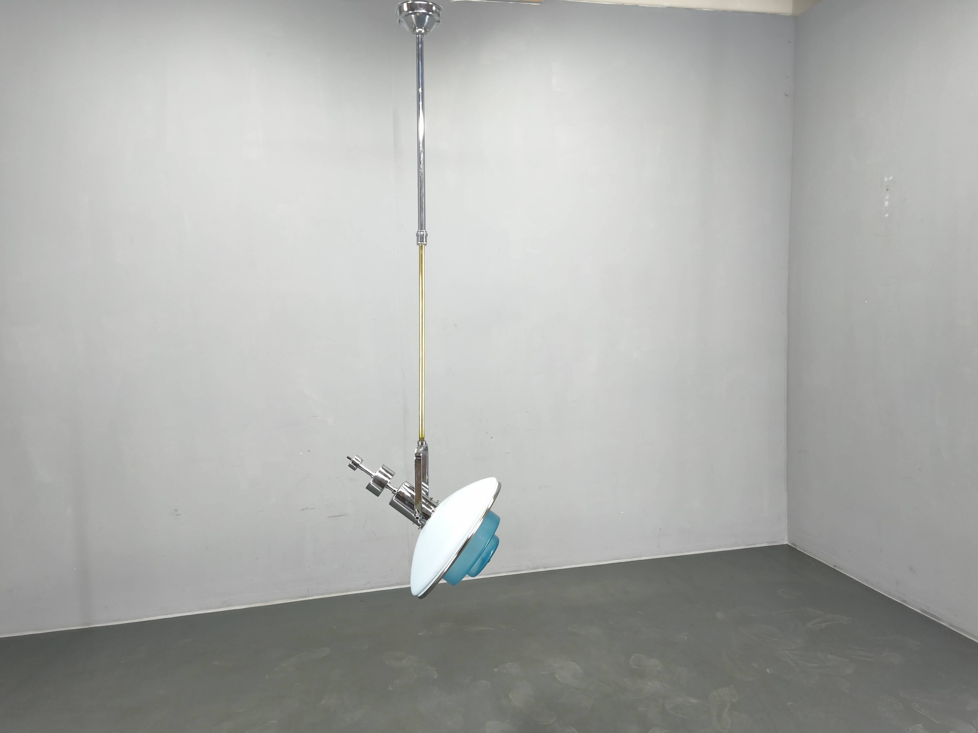 Rare Bauhaus Adjustable Ceiling Light by Otto Mueller, 1930s