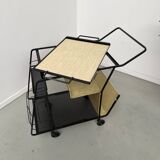Perforated metal serving trolley style Mathieu Matégot