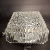 Square glass flush mount lamp for low ceilings
