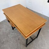 Modernist 50s oak metal desk
