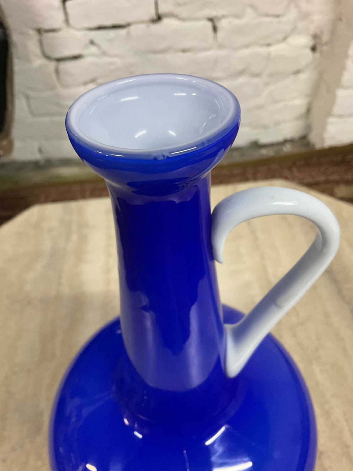 Vintage two-tone glass paste vase