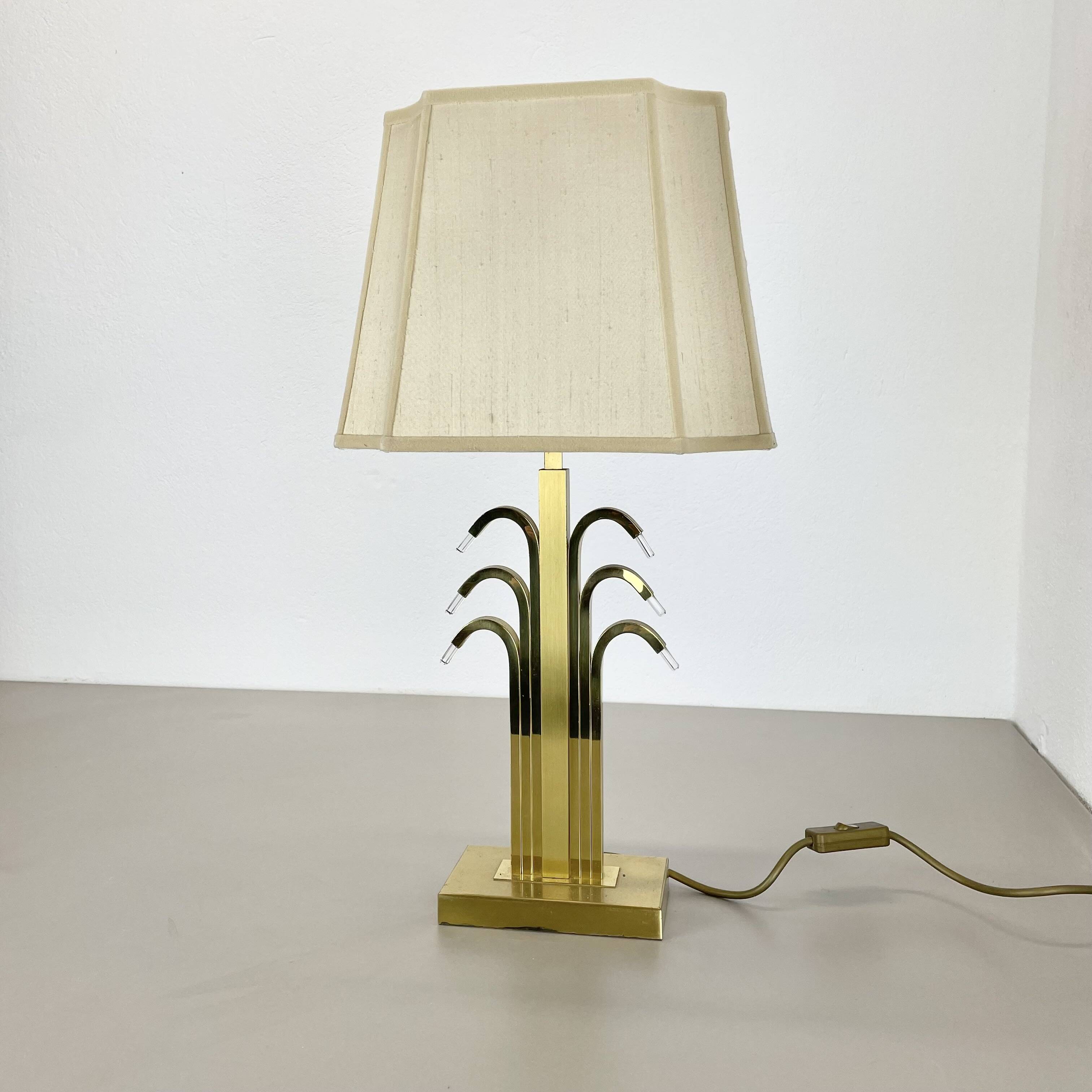Hollywood Regency Style Brass and Acryl Table Light by WKR Lights, Germany 1970s