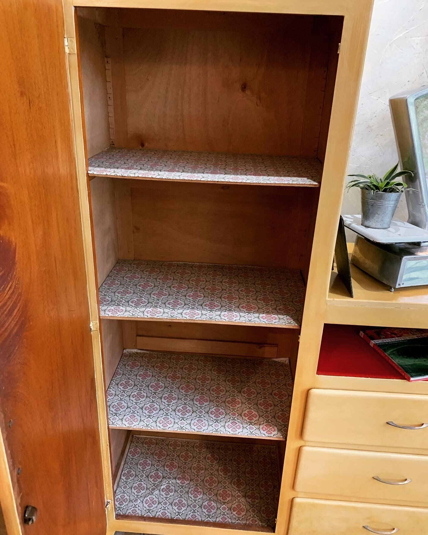 Yellow antique wardrobe