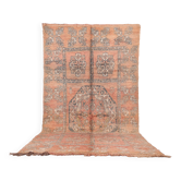Tapis marocain vintage couleur pêche 183 x 335 cm - Tapis berbère fait main - Tapis en laine