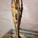 Austrian Art Nouveau bronze lamp with Loetz style art glass shade
