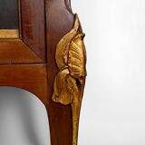 Art Nouveau display case, bronzes and carved wood on a floral theme, circa 1900