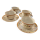 Lot de 4 tasses & soucoupes en porcelaine — Bruno Evrard, modèle Myrtille