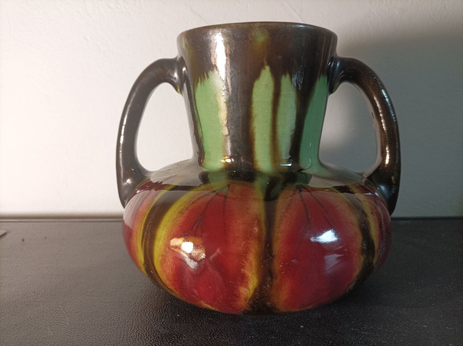 Art Deco ceramic vase signed Henri Delcourt France