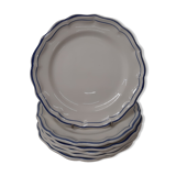 Lot de 6 assiettes lunch collection filets bleu