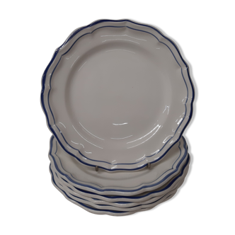 Set of 6 plates lunch collection fillets blue