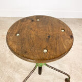 Industrial 3 legged factory swivel stool Green