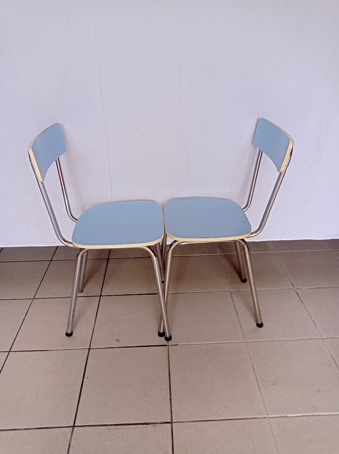 Blue formica chair