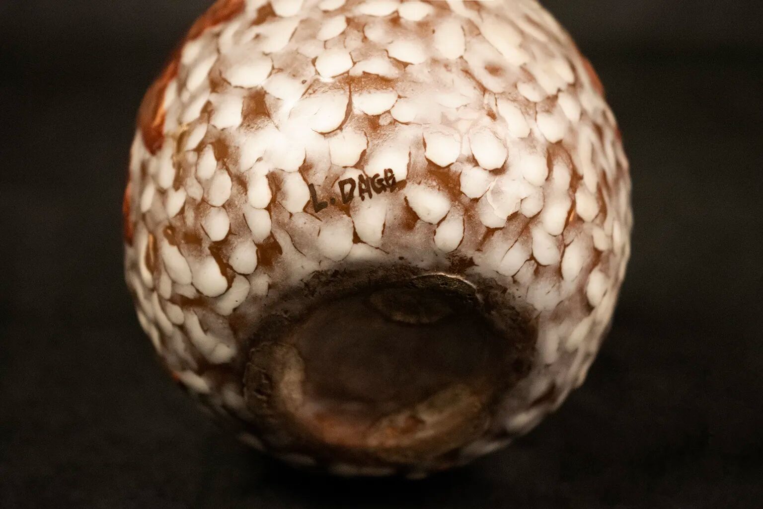 Red glazed stoneware candy dish by Louis Dage - circa 1920 - H 15 cm