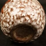 Red glazed stoneware candy dish by Louis Dage - circa 1920 - H 15 cm