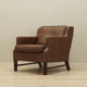 Fauteuil en cuir marron, design danois, années 1960, production: Danemark