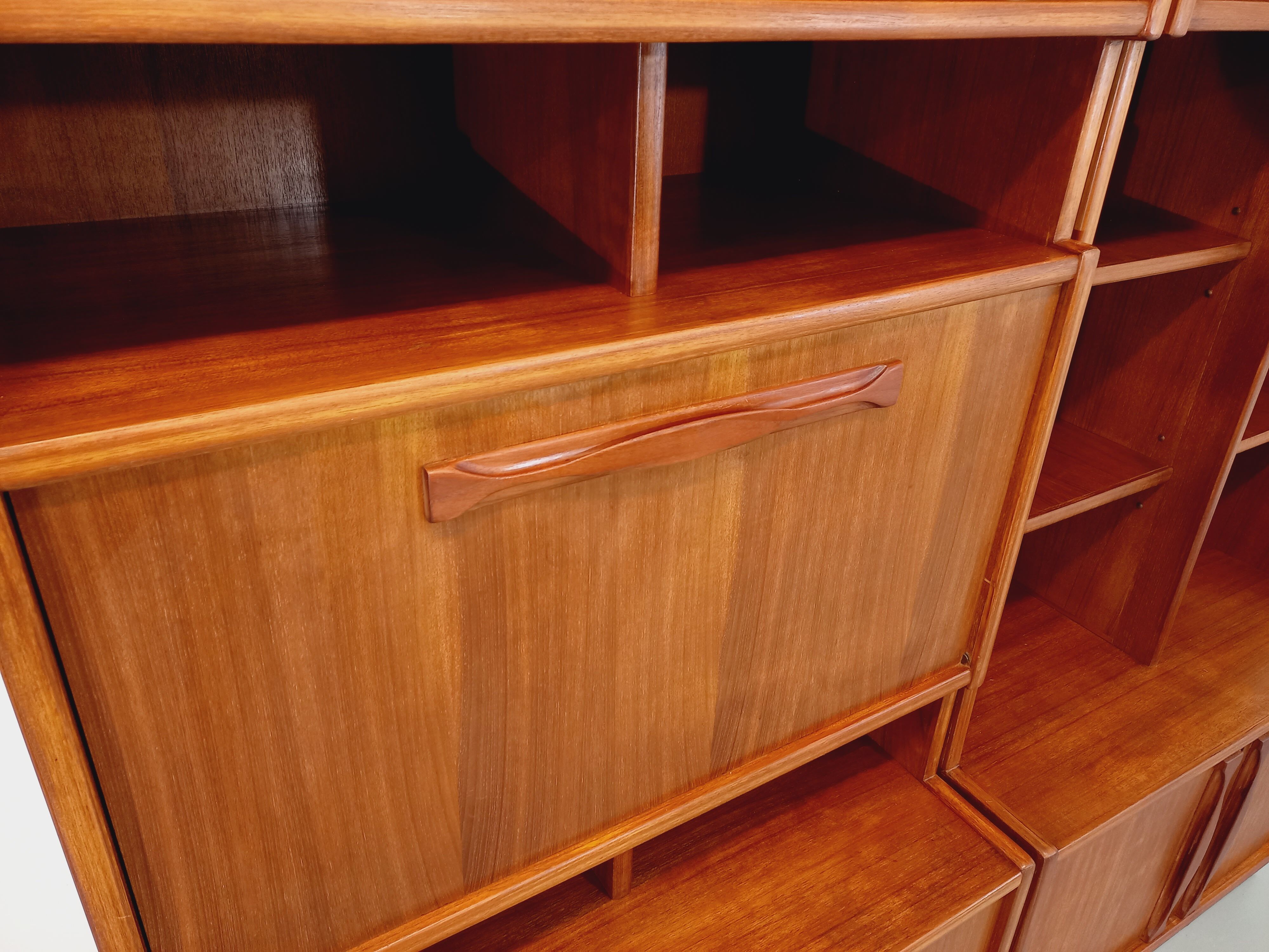 Vintage Scandinavian double bookcase in teak from the 60s