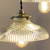 Duo of suspensions Holophane bistro style