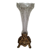 Old cornet vase on spelter foot