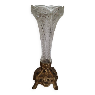 Old cornet vase on spelter foot