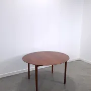Vintage Danish Søborg Møbelfabrik extendable oval round dining table teak