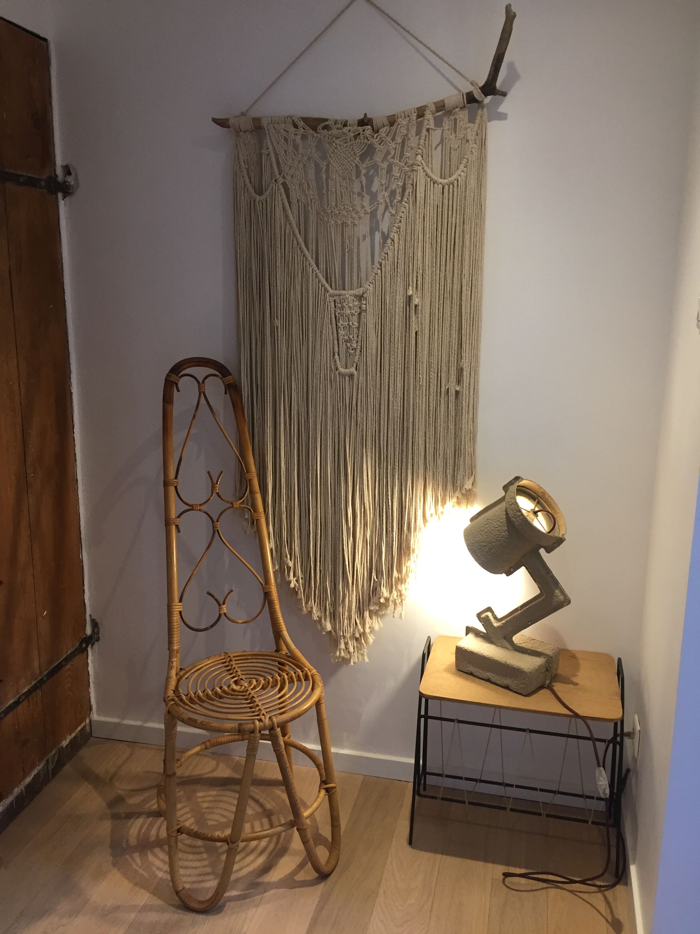 Lot of two rattan chairs