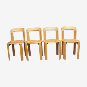 Série de 4 chaises Bruno Rey designer Suisse crée en 1971