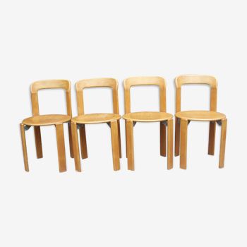 Series of 4 chairs Bruno Rey Swiss designer created in 1971