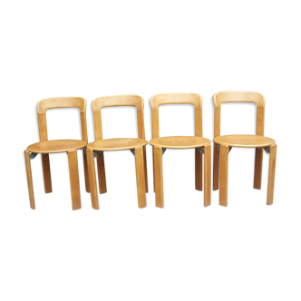 Series of 4 chairs Bruno Rey Swiss designer created in 1971