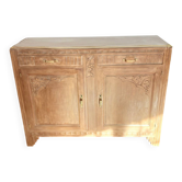 Buffet Art Déco des années 40 en bois massif blanchi – restaurer