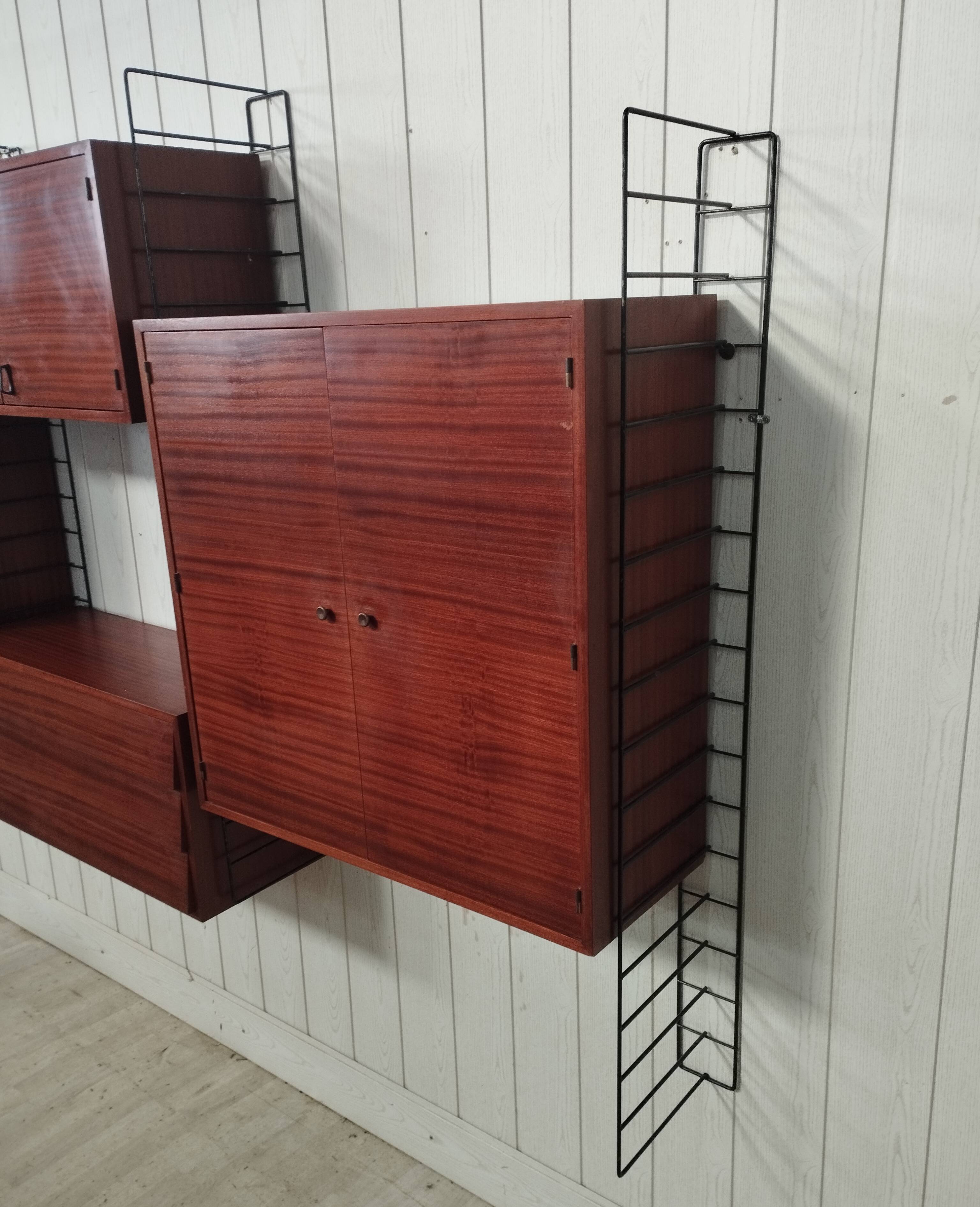 Scandinavian modular teak bookcase shelving system