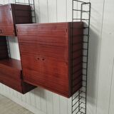 Scandinavian modular teak bookcase shelving system
