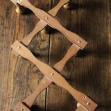 Vintage wooden ball accordion coat rack