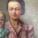 Portrait painting of mother and daughter.